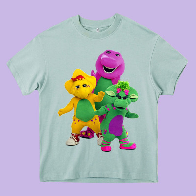 New 755 Barney And Friends Cute Heavy Core Tee Designed By Snappyart