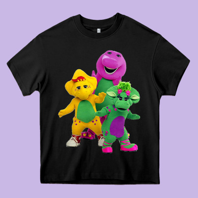 New 755 Barney And Friends Cute Heavy Core Tee Designed By Snappyart