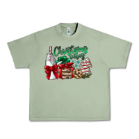 Oil Green Christmas Vibes Urban Heavy Tee - CowhideDigitalArt