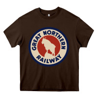 Chocolate Brown Great Northern Railroad Heavy Core Tee - SnappyArt