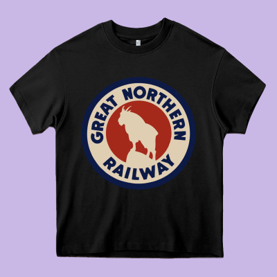 Great Northern Railroad Heavy Core Tee Designed By Snappyart