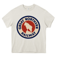 Cream Great Northern Railroad Heavy Core Tee - SnappyArt