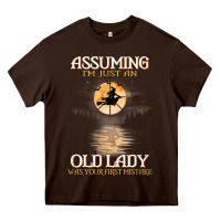 Chocolate Brown assuming i'm just an old lady was your first mistake witch Heavy Core Tee - SnappyArt