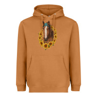 Meerkat brown horse with gemstone and sunflowers Heavyweight Hoodie - RanaPortraitStore