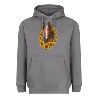 Storm brown horse with gemstone and sunflowers Heavyweight Hoodie - RanaPortraitStore