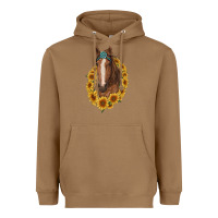 Toasted Coconut brown horse with gemstone and sunflowers Heavyweight Hoodie - RanaPortraitStore
