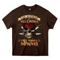 Chocolate Brown pirate the beatings will continue until morale improves Heavy Core Tee - SnappyArt