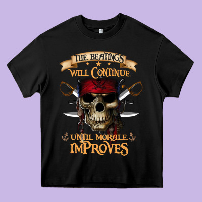 Pirate The Beatings Will Continue Until Morale Improves Heavy Core Tee Designed By Snappyart