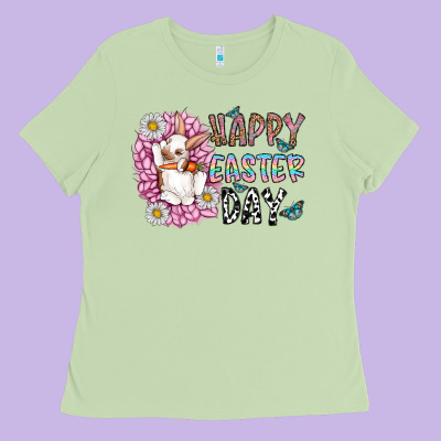 Happy Easter Day Ladies Tee Designed By Cowhidedigitalart