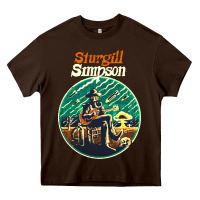 Chocolate Brown sturgill simpson retro Heavy Core Tee - SnappyArt