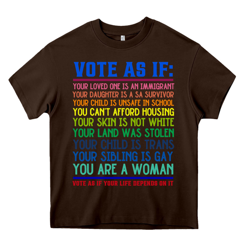 Vote As If Your Life Depends On It Human Rights Heavy Core Tee by SnappyArt | Teevron