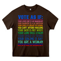 Chocolate Brown Vote As If Your Life Depends On It Human Rights Heavy Core Tee - SnappyArt