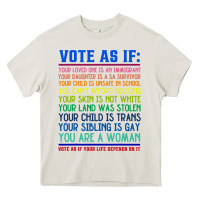 Cream Vote As If Your Life Depends On It Human Rights Heavy Core Tee - SnappyArt