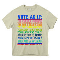 Mossy Vote As If Your Life Depends On It Human Rights Heavy Core Tee - SnappyArt