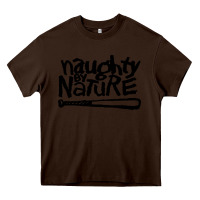 Chocolate Brown naughty by nature Heavy Core Tee - SnappyArt