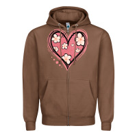 Chestnut floral pink glitter heart Zipper Hoodie - Jasminsmagicworld
