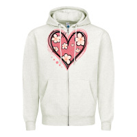 Floral Pink Glitter Heart Zipper Hoodie | Teevron