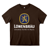 Chocolate Brown lowenbrau Heavy Core Tee - SnappyArt