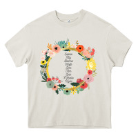 Cream Keeper of the Lost Cities Characters Flowers Heavy Core Tee - SnappyArt