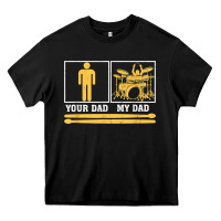 Black mens my dad is a drummer your dad not drum player father's day t shirt Heavy Core Tee - SnappyArt
