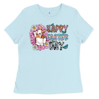 Baby Blue happy easter day Ladies Tee - CowhideDigitalArt