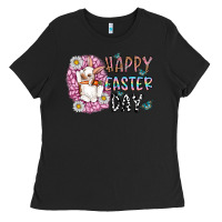 Black happy easter day Ladies Tee - CowhideDigitalArt