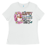 White happy easter day Ladies Tee - CowhideDigitalArt