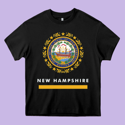 New Hampshire State Flag New Heavy Core Tee Designed By Snappyart
