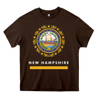 Chocolate Brown new hampshire state flag new Heavy Core Tee - SnappyArt