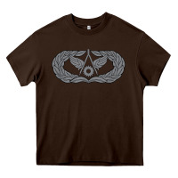 Chocolate Brown Air Force Civil Engineer Badge Heavy Core Tee - SnappyArt