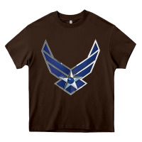 Chocolate Brown US Air Force USAF Heavy Core Tee - SnappyArt