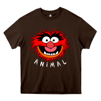 Chocolate Brown Muppets Animal Heavy Core Tee - SnappyArt