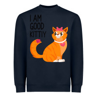 Navy I Am Good Kittiy Heavyweight Sweatshirt - Bettercallsaul