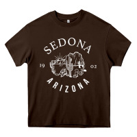 Chocolate Brown womens sedona arizona t shirt sedona az vintage arizona vacation v nec Heavy Core Tee - SnappyArt