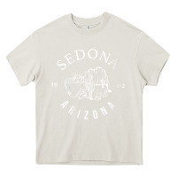 Cream womens sedona arizona t shirt sedona az vintage arizona vacation v nec Heavy Core Tee - SnappyArt