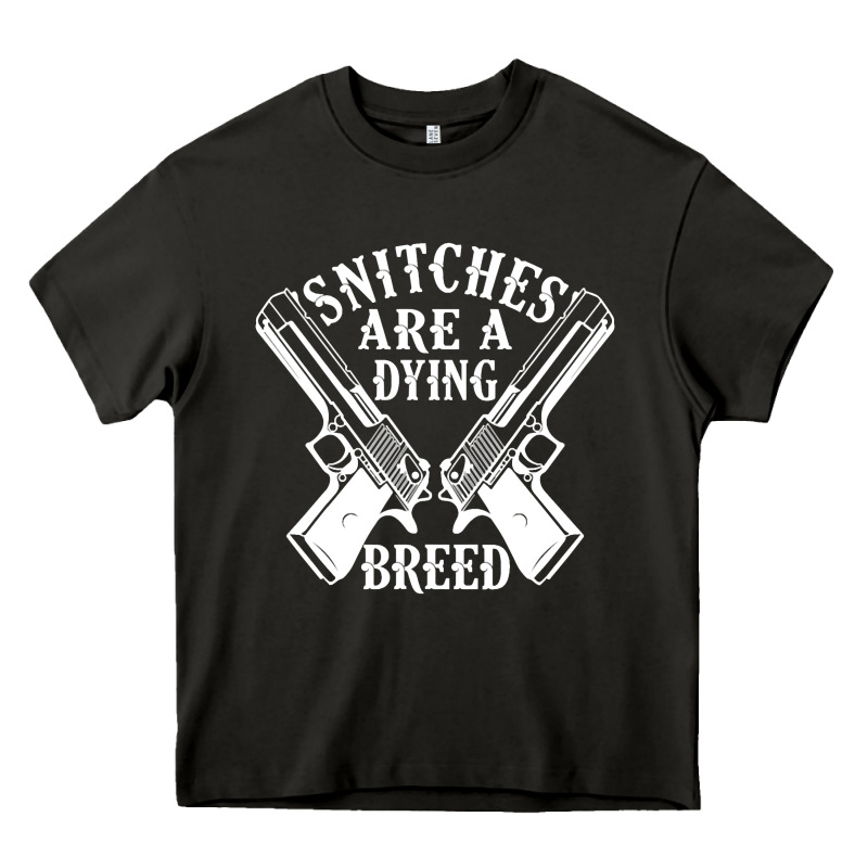 Snitches Are A Dying Breed Motorcycle Biker Gun Heavy Core Tee by SnappyArt | Teevron