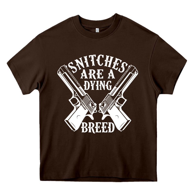 Snitches Are A Dying Breed Motorcycle Biker Gun Heavy Core Tee by SnappyArt | Teevron