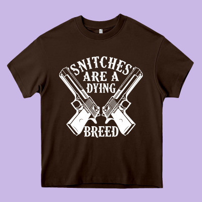 Snitches Are A Dying Breed Motorcycle Biker Gun Heavy Core Tee Designed By Snappyart