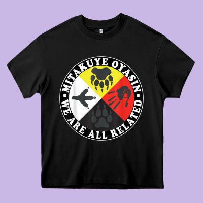 Native American Medicine Wheel, Mitakuye Oyasin T Shirt Heavy Core Tee Designed By Snappyart