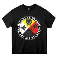 Black native american medicine wheel, mitakuye oyasin t shirt Heavy Core Tee - SnappyArt