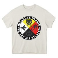 Cream native american medicine wheel, mitakuye oyasin t shirt Heavy Core Tee - SnappyArt