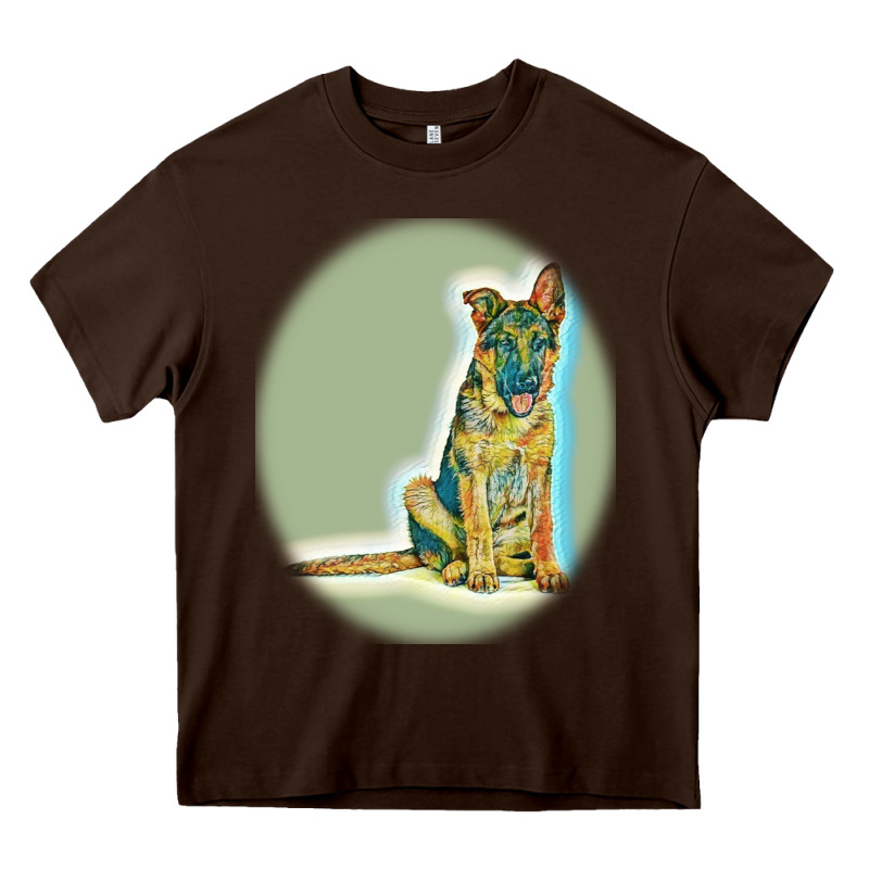 German Shepherd Isolated On Whot. Heavy Core Tee by SnappyArt | Teevron