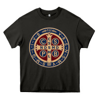 Asphalt Saint Benedict Medal 1 Heavy Core Tee - SnappyArt