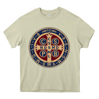 Mossy Saint Benedict Medal 1 Heavy Core Tee - SnappyArt