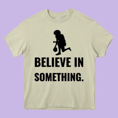 Colin Kaepernick Believe In Something Heavy Core Tee Designed By Snappyart