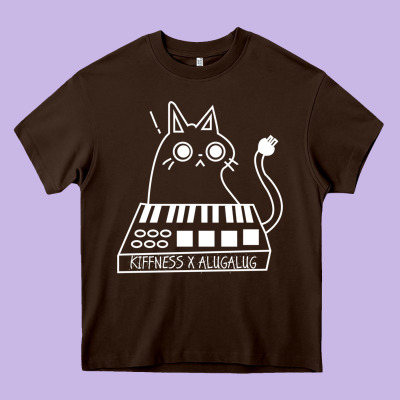 The Kiffness X Alugalug White Cat Classic Heavy Core Tee Designed By Snappyart