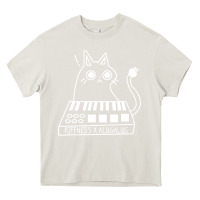 Cream The KIFFNESS X ALUGALUG white cat Classic Heavy Core Tee - SnappyArt