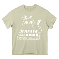 Mossy The KIFFNESS X ALUGALUG white cat Classic Heavy Core Tee - SnappyArt