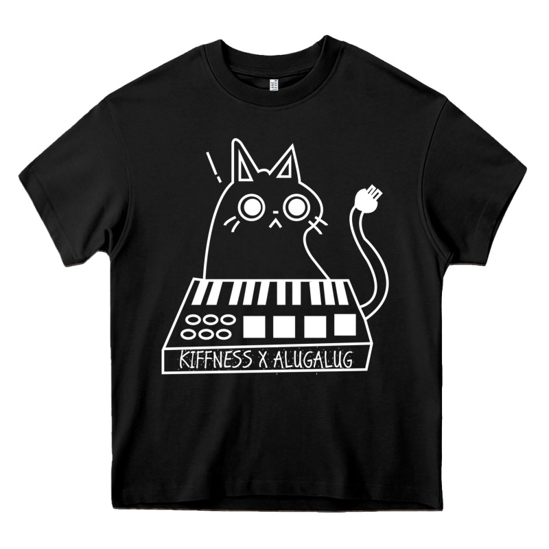 The Kiffness X Alugalug White Cat Classic Heavy Core Tee by SnappyArt | Teevron