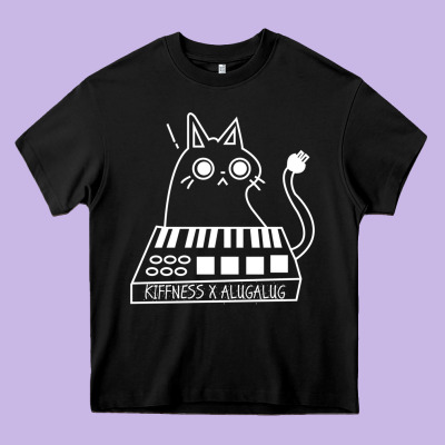 The Kiffness X Alugalug White Cat Classic Heavy Core Tee Designed By Snappyart